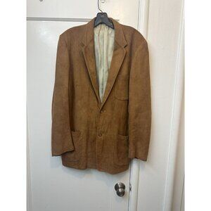 Vintage Scully Leather Jacket Suede 40 Long Lined Two Button Blazer Sports‎ Coat